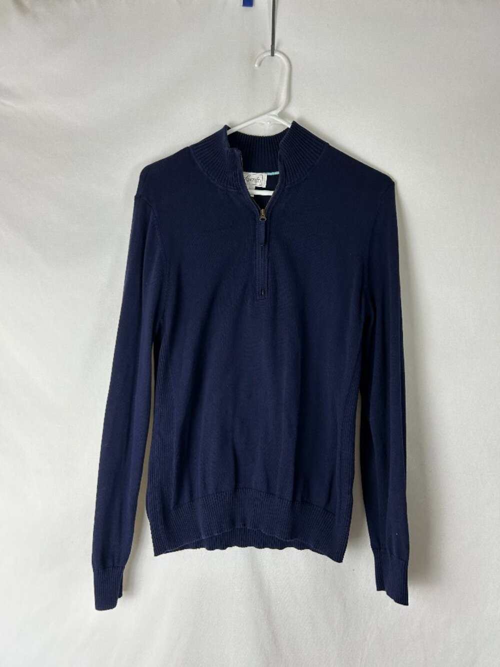 Foxcroft Dark Navy Quarter Zip Top L Supima Cotton